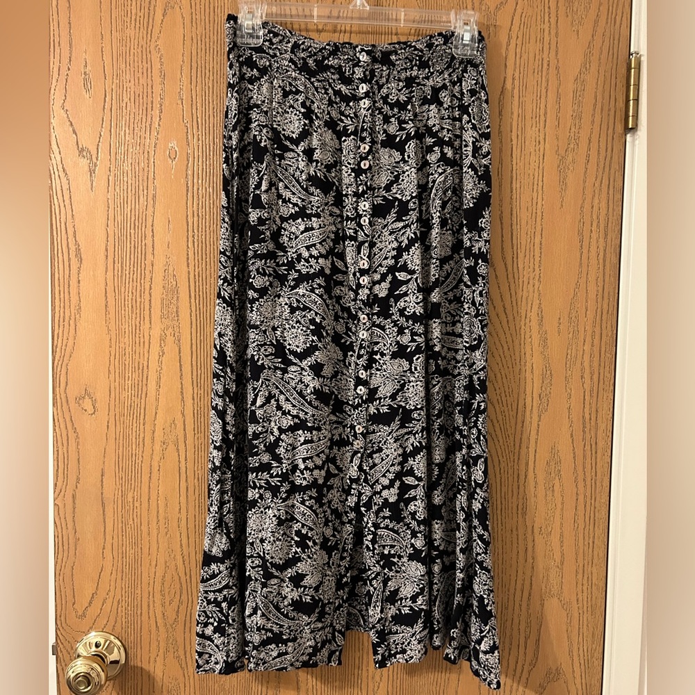 UO Beach Button Front Maxi Skirt